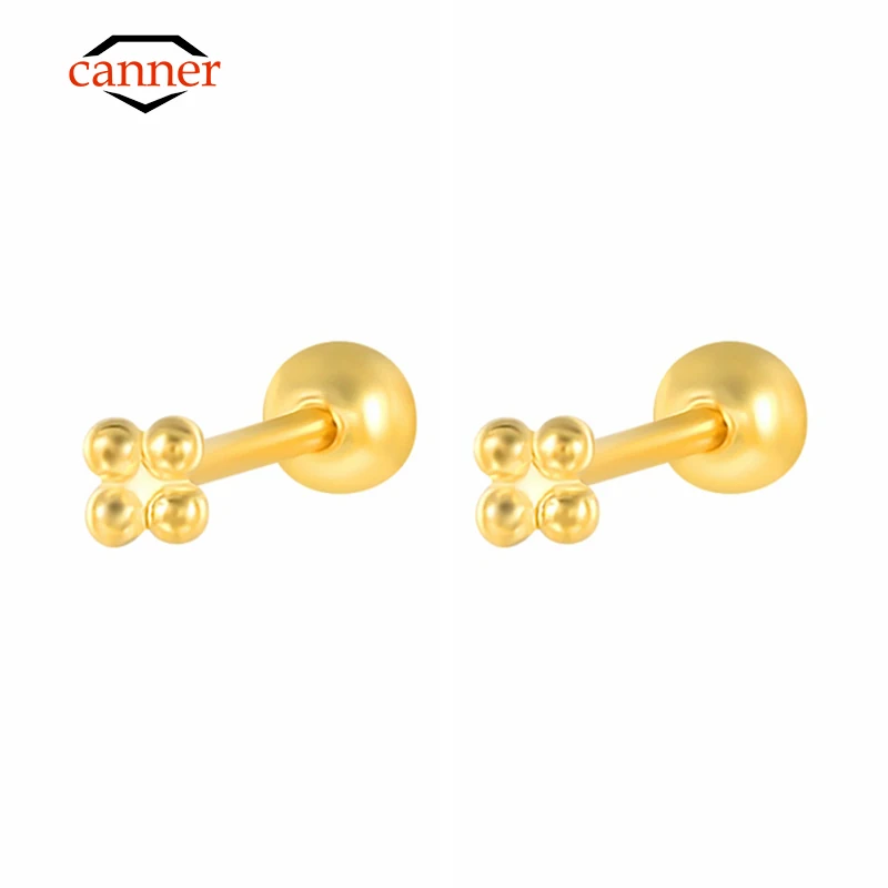 Silver Earrings Silver Stud Earrings 1 Pair Real 925 Sterling Silver Stud Earrings for Women Piercing Cartilage Earring Minimalist Small Cute
