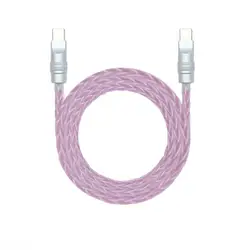 Fashionable Type C Braided Cable with Silver - Plated Copper for Fast Charging and Data Transfer (Light pink)