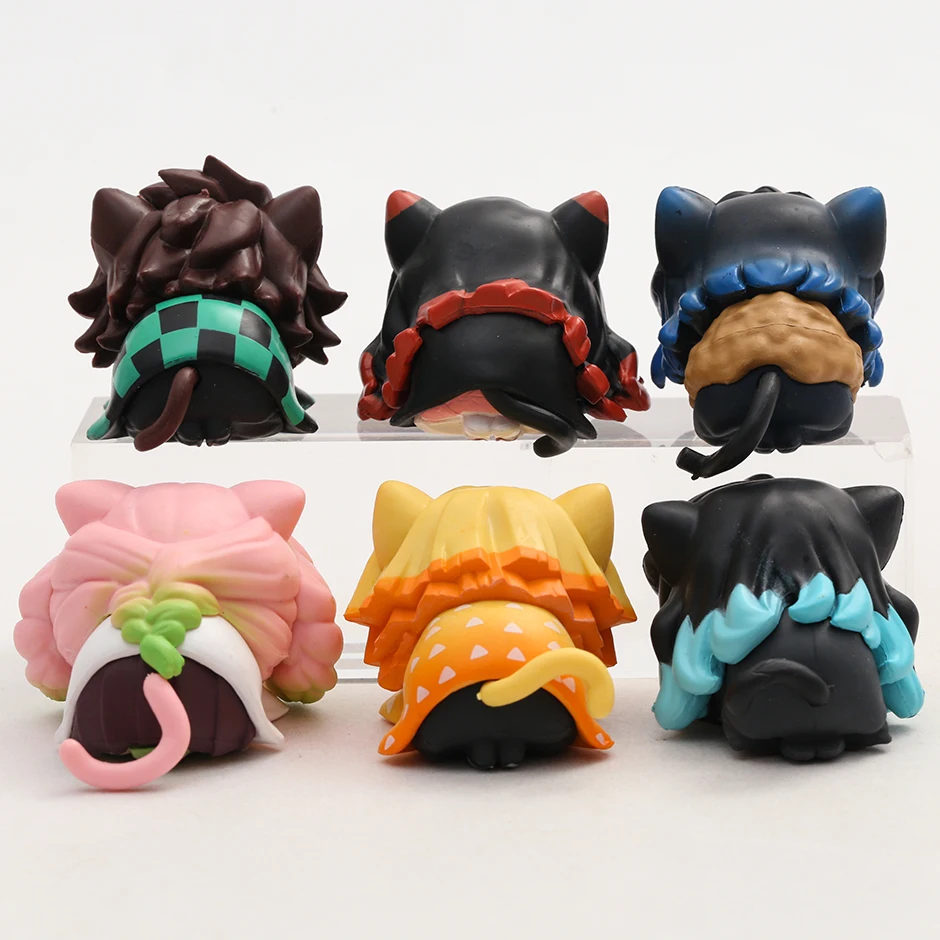 4cm Set Demon Slayer Sleep Cat Tanjirou Nezuko Zenitsu Inosuke
