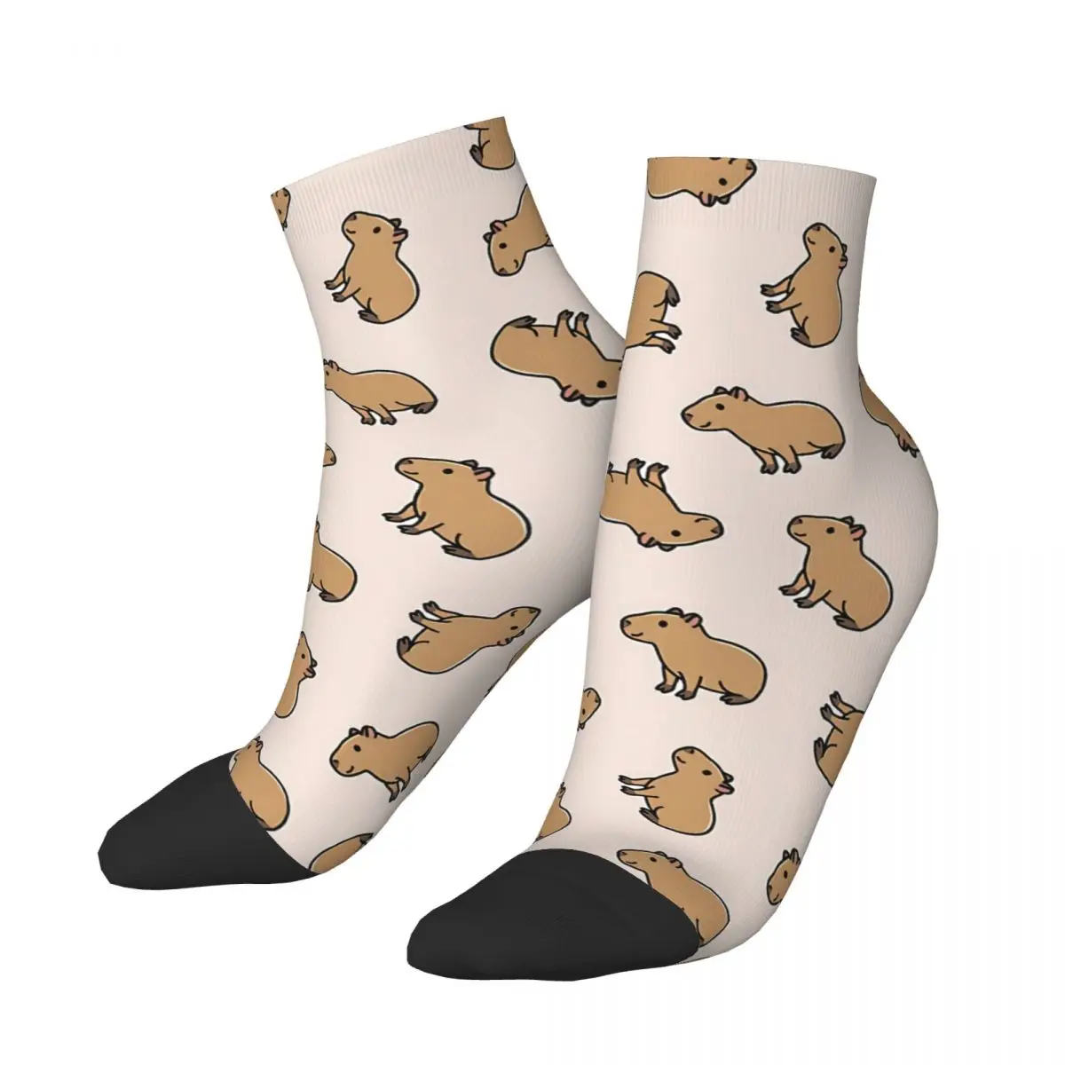 

Funny Men's Ankle Socks Cute Lovely Capybara Cute Animal Street Style Seamless Crew Sock Gift Pattern Printed