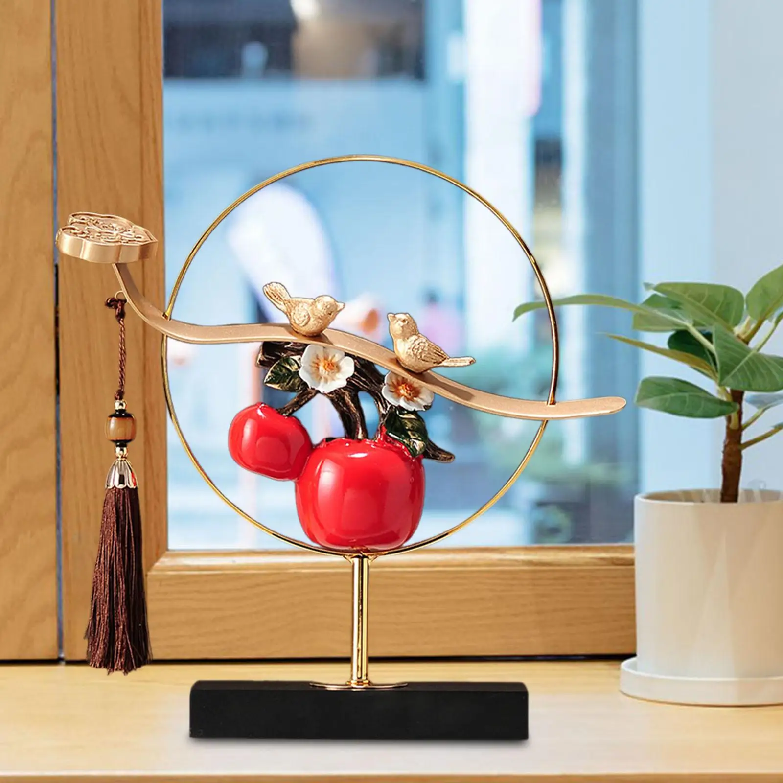 

Китайская фигурка персимона и Руи из смолы ручной работы, традиционная 11x2,7x11,8 дюймов для домашнего согревания, универсальный подарок