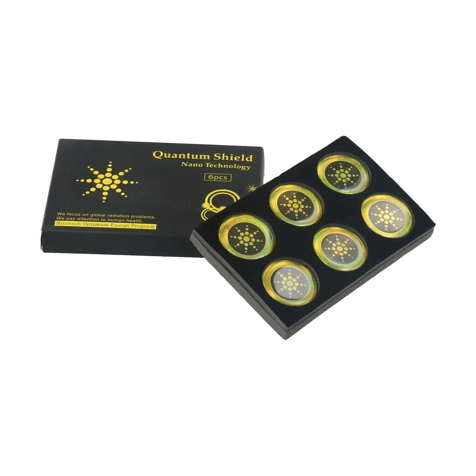 Quantum Anti Radiation Shield 5G EMF Protection Phones Laptops 6 Stickers Golden Circular Household Appliance Sticker