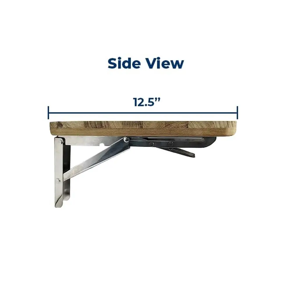 Teak Wood Folding Shower Seat Bench 24" Wall Mounted with Slots Wood Rounded Edges Easy Installation Non-ADA Compliant 4.24KG 5