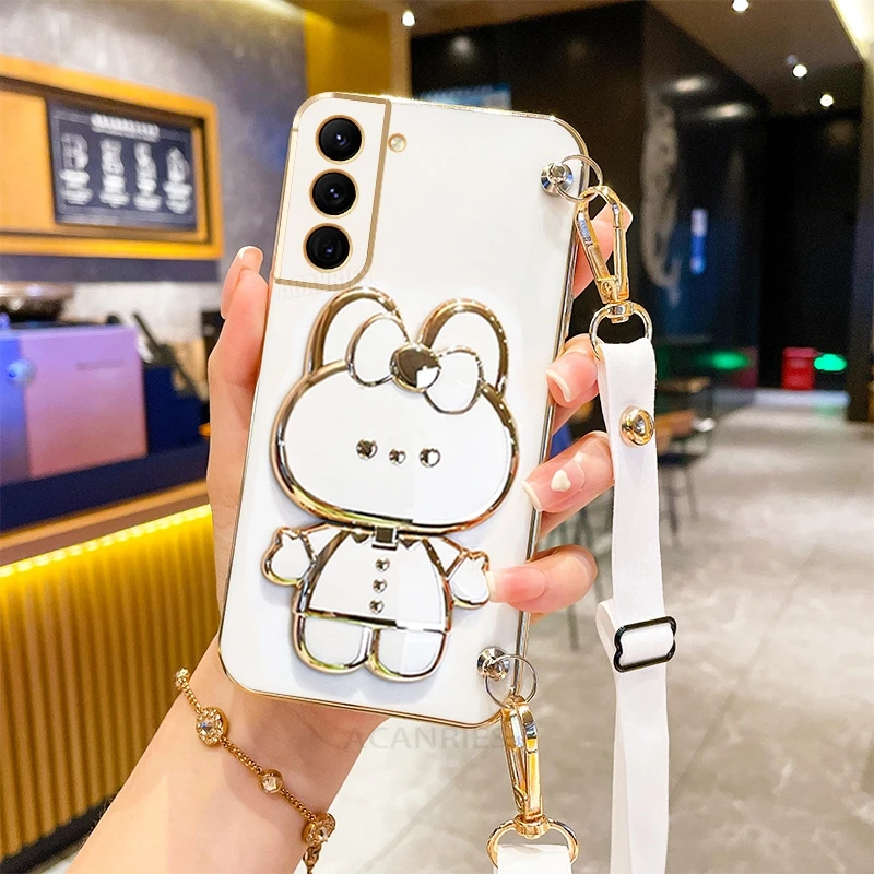 Premium Crossbody Mirror Holder Silicone Case with Lanyard