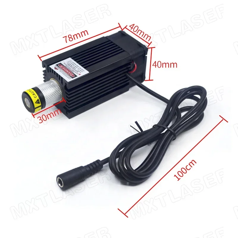 고출력 DOE 31라인 레이저 모듈, 초점 조절 가능 450nm 블루 라인 500mW 1000mW 1600mW, 냉각 팬 포함 (브래킷 및 어댑터 포함)