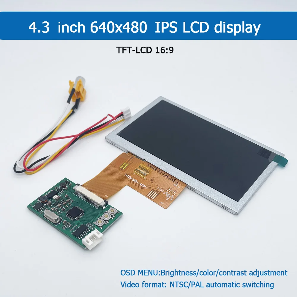 4.3 inch TFT-LCD display module kit 640x480 NTSC/PAL DC3-46V for Portable DVD videophone
