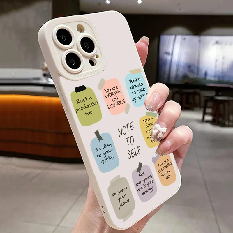 Note To Yourself Pattern Shockproof Silicone Phone Case