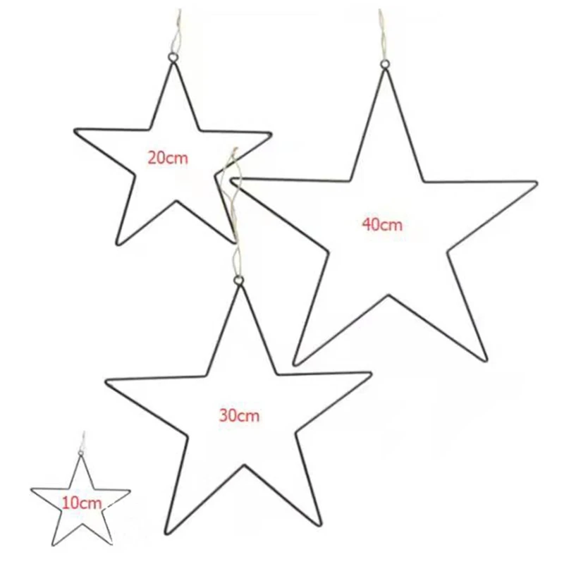 5 Anneaux Métalliques étoilés 20 Cm - Pour Attrape-rêves, Couronnes, Macramé - DIY Déco - Or Et Argent - 8