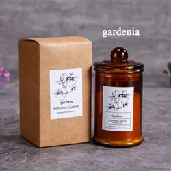 Vintage Glass Jar Aromatherapy Soy Candle - Home Decor Birthday & Xmas Gift (Gardenia)