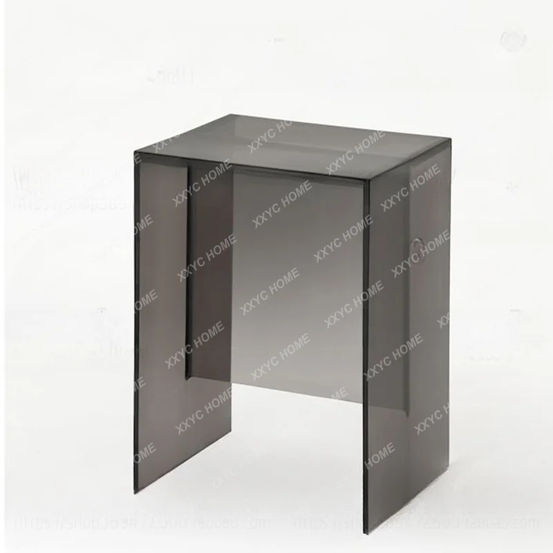 

Transparent Acrylic Stool Hallway Low Stool Simple Bathroom Stool Light Luxury Makeup Shoe Changing Stool