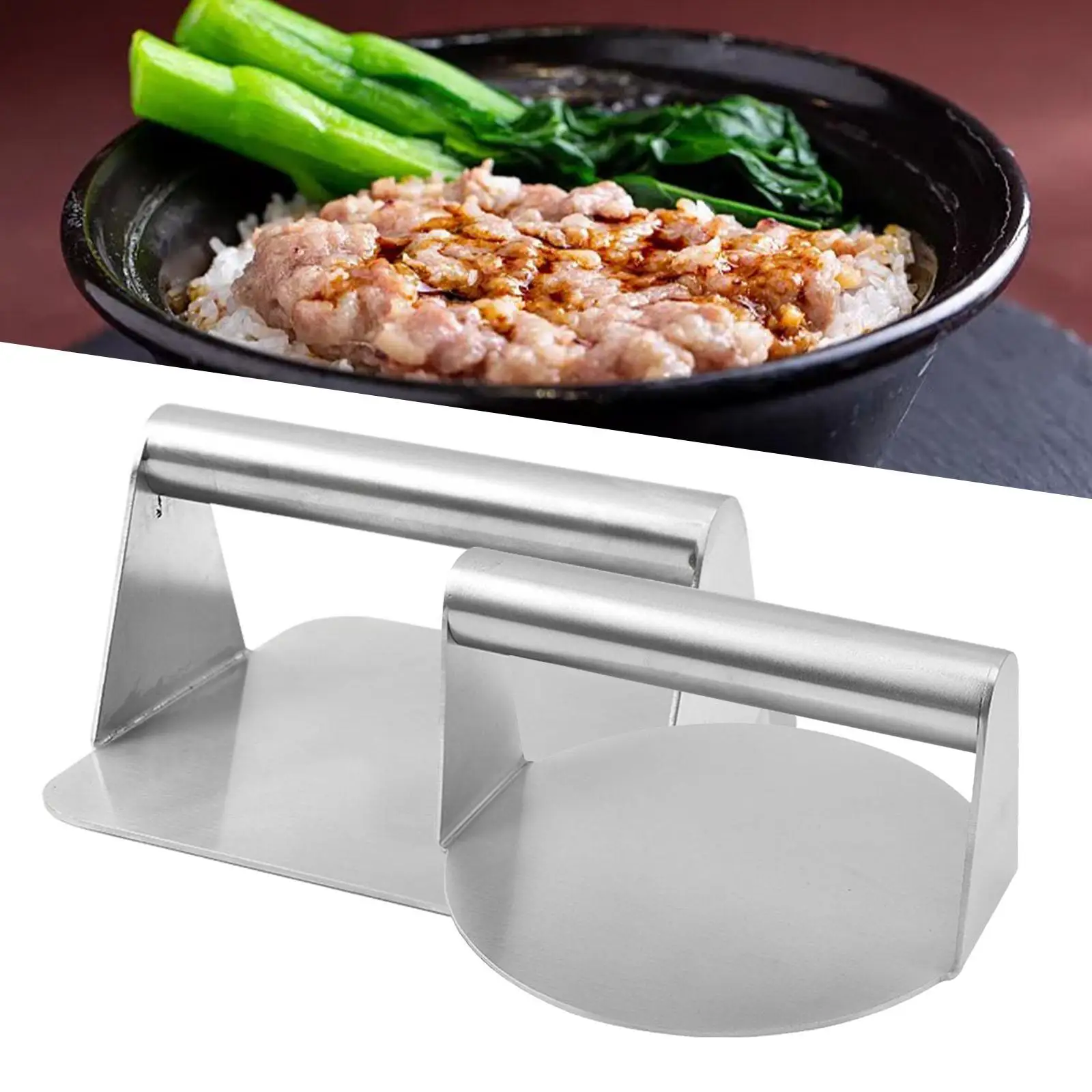 2 Manual Burger Press Meat Smasher Bacon Rustless Accessories Kitchen Tools