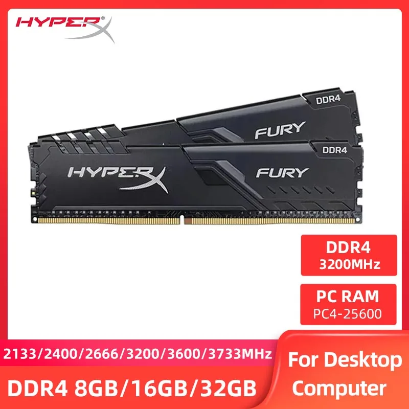 Memoria Ram DDR4 16GB 32GB 2666MHz 3200MHz Memory DIMM 288Pin 1.2V DDR4 RAM  HyperX FURY PC4-25600 21300 DDR4 Desktop Ram - AliExpress