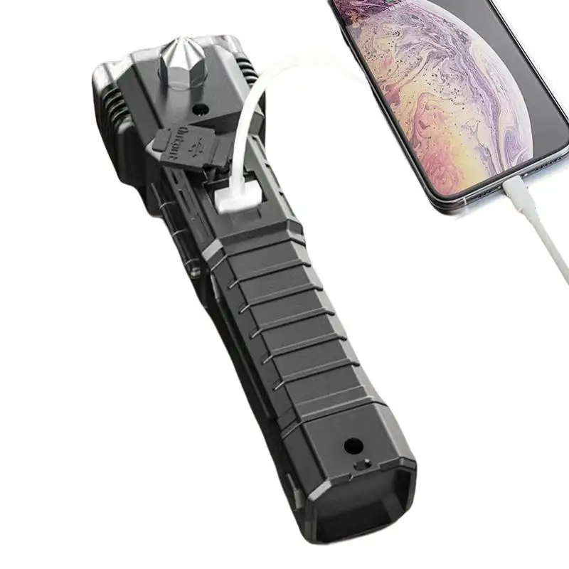 

Car Safety Hammer Flashlight Seat Belt Cutter And Glass Breaker Escape Tool With LED High Lumens Rechargeable Solar Powered