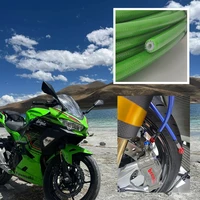 รถจักรยานยนต์ AN3สีเขียวท่อเบรคจักรยานคลัตช์เบรกสแตนเลสถักสายน้ำมันสายเบรคไฮดรอลิกสากล1ม. ~ 10ม. 4