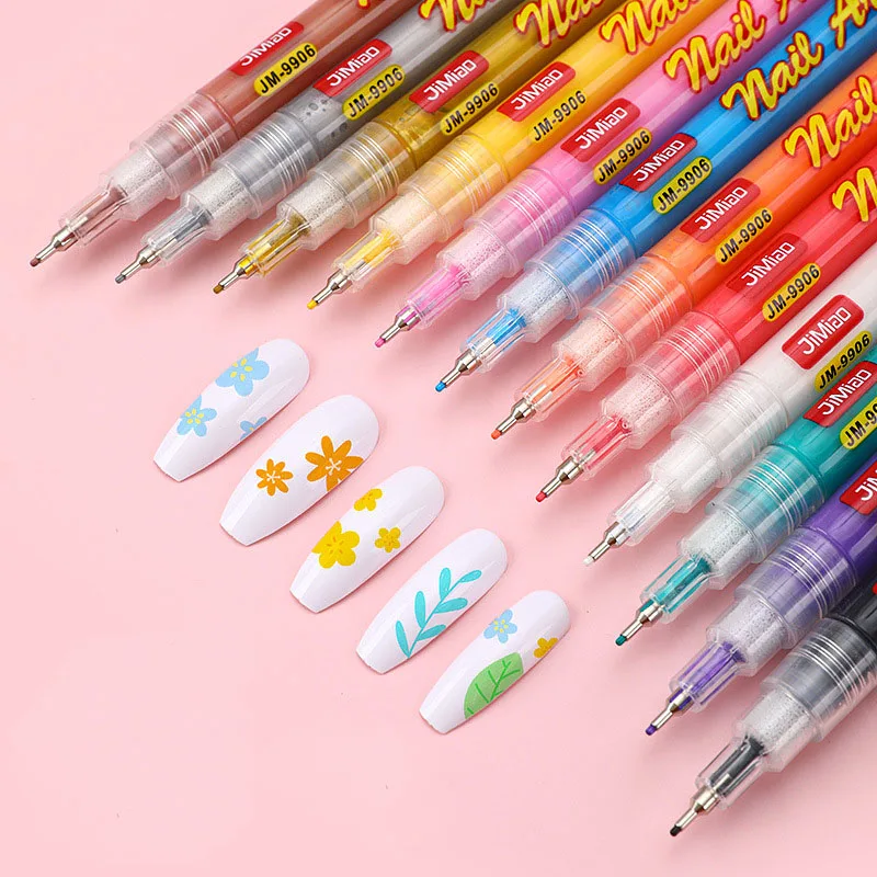 12 Color Nail Art Pen Quick Dry Waterproof Painting Graffiti Acrylic Pen DIY Design Abstract Line Nail Art Beauty Tool Supplies 5