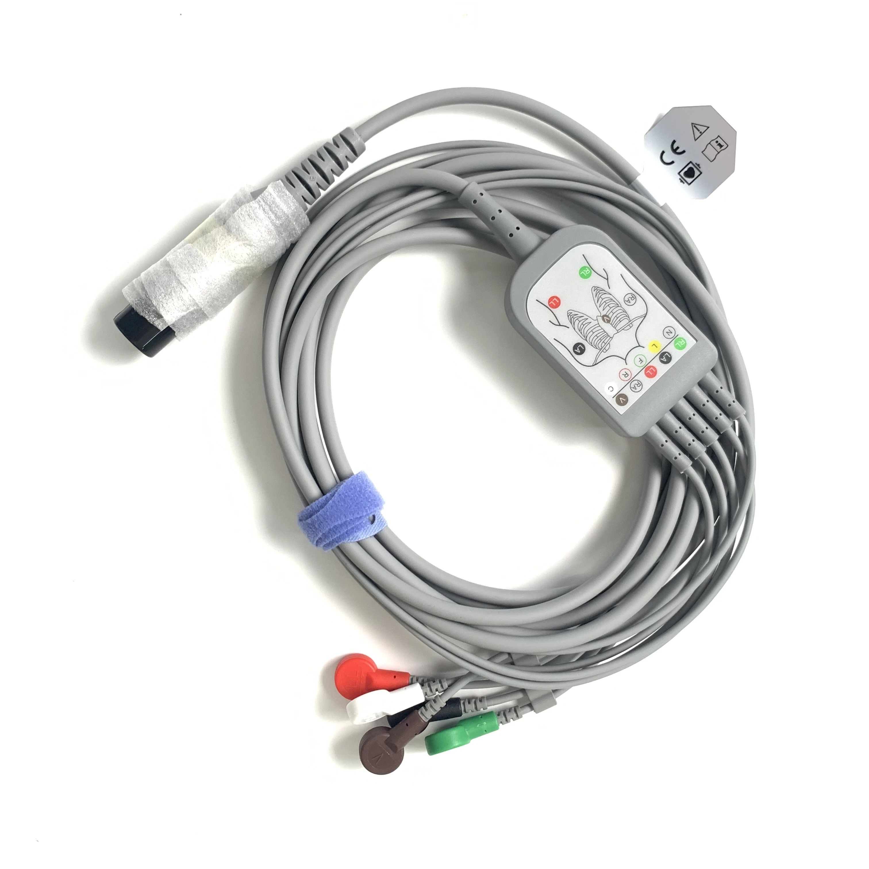 

Edan EC05DASO61 ECG Cable 5-Lead 6-Pin, Defib, Snap, Aha, 3.4m Reusable (New Original)