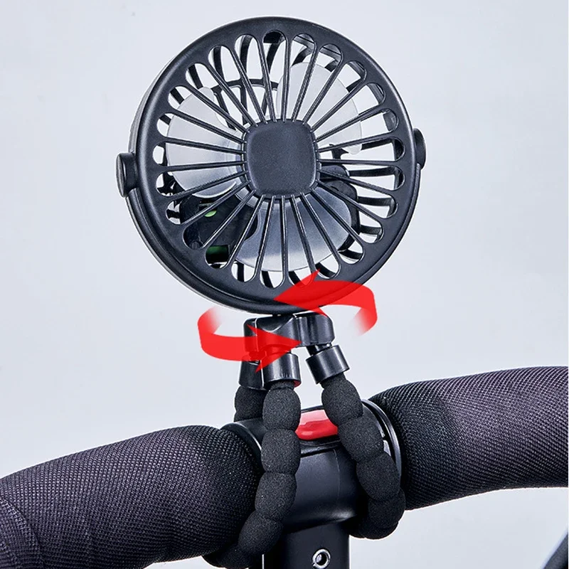 3 Speeds Stroller Fans for Baby Pram Summer Portable Outdoor Fan Clip on Cart USB Rechargeable Kids Mini Handheld Electric Fan - 2