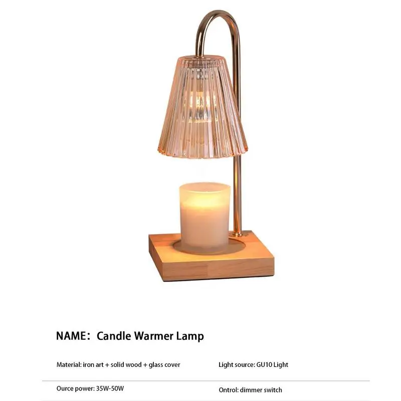 Wooden Led Lantern With Copper Roof And Battery Operated Candle