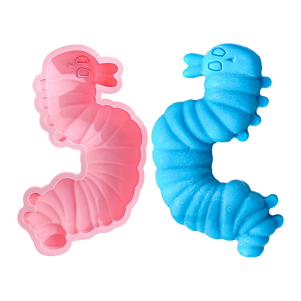 

2pcs Silicone Candy Mold Silicone Chocolate Mold Cake Making Mold Caterpillar Shape Non-stick Mold
