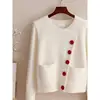 Personalized Color Blocking Spliced Knitted Sweater 2025 New Spring Women's Chic Diagonal Buckle Elegant Cardigan Commuting Coat 2
