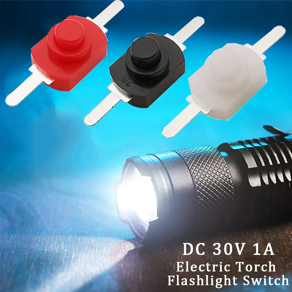 5Pcs/Lot DC 30V 1A Mini Push Button Switch 1208YD Self Locking DIY Electric Torch Flashlight Small Switches Micro On Off Switch