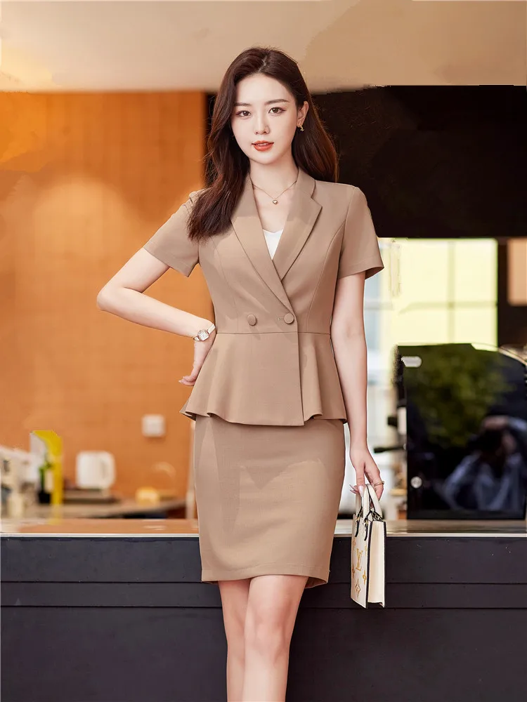 Two Piece Women Suit, Pink Office Suit With Blazer, Women Costume