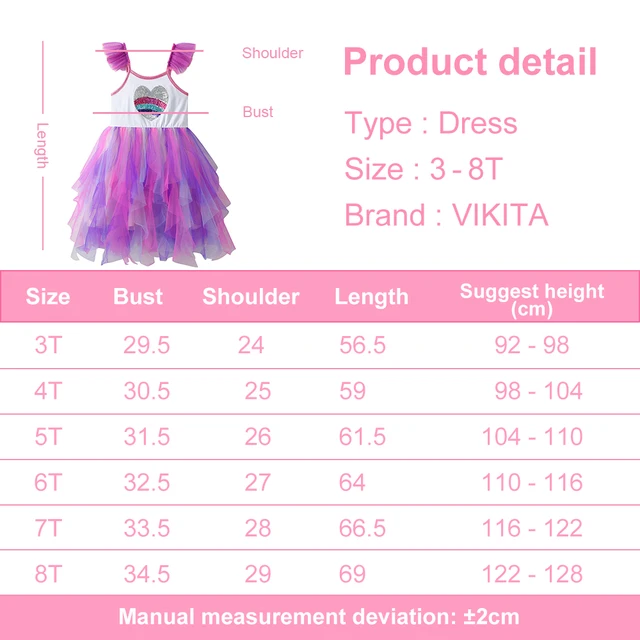 Vestito Unicorno Per Bambina 1-7 Anni - Manica Lunga In Cotone | Stampa Cartoon | Casual Elegante | Lavabile In Lavatrice