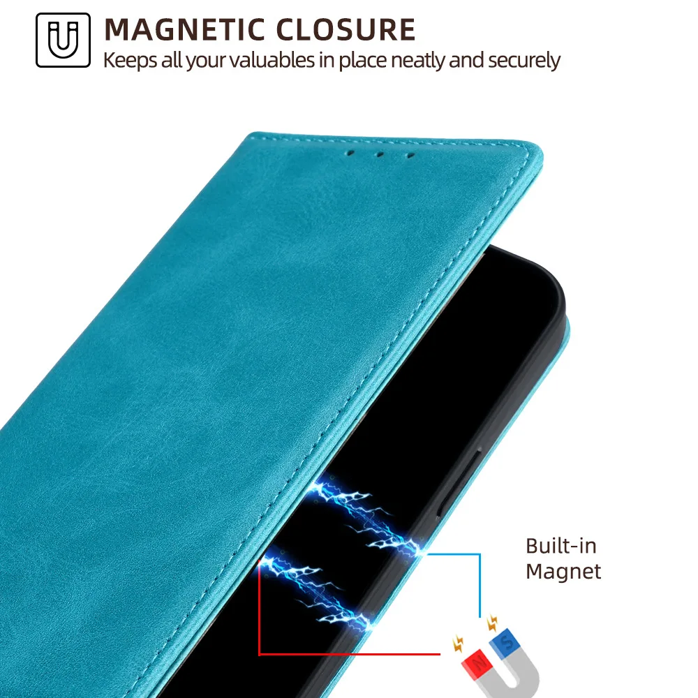 Leather Wallet Phone Case - Flip Cover with Card Slots