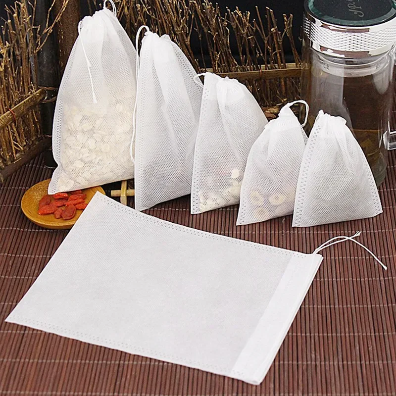100-piece Disposable Tea Bag Filter Bag with Rope Seal Food Grade Non-woven Spice Filter disposable tea filter bags disposable tea bags