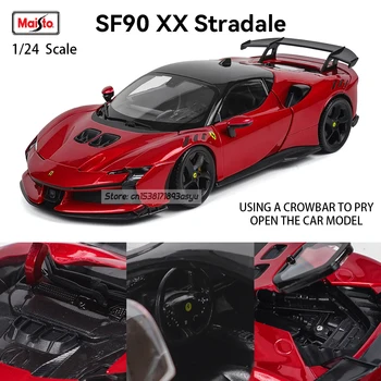 Bburago 1:24 Ferrari SF90 XX STRADALE Modellino Auto in Metallo Pressofuso Ufficiale, Veicolo di Lusso da Collezione, Regalo in Tre Colori