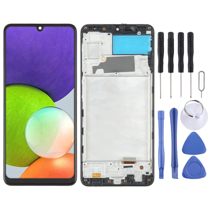 Schermo Lcd Oled Per Samsung Galaxy A22 4G Sm-A225/Galaxy M32 Sm-M325 Digitizer Assemblaggio Completo Con Display A Cornice Touch Screen Lcd