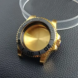 Cassa Orologio in Acciaio GMT 40,5 mm Argento/Nero con Vetro Zaffiro