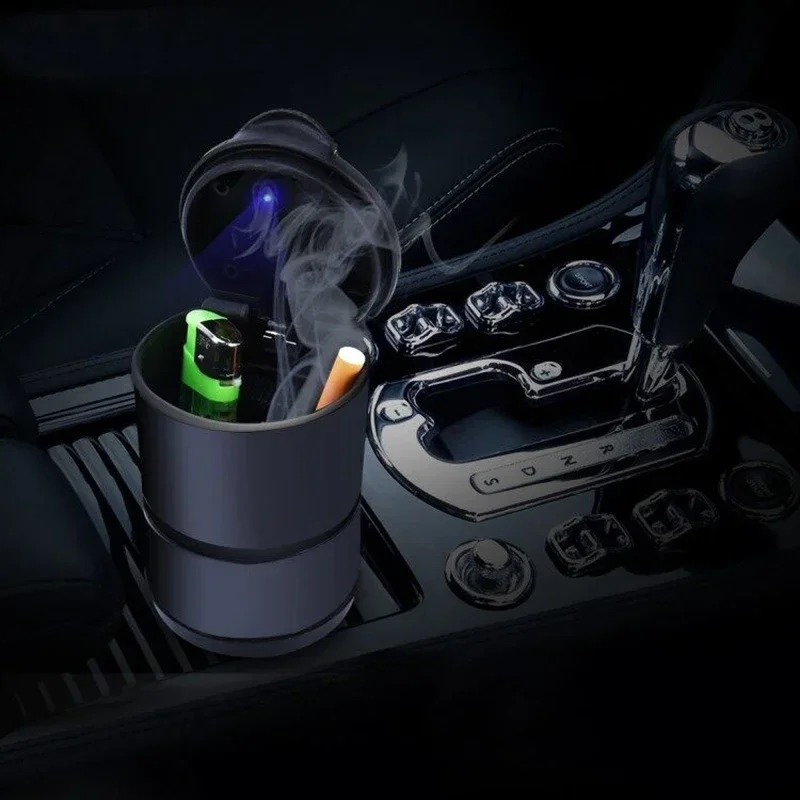 Universal Car Ashtray Led Light Cigar Cigarette Ash Tray Container Smoke Ash Cylinder Smoke Holder Cup car ashtray,portable ashtray