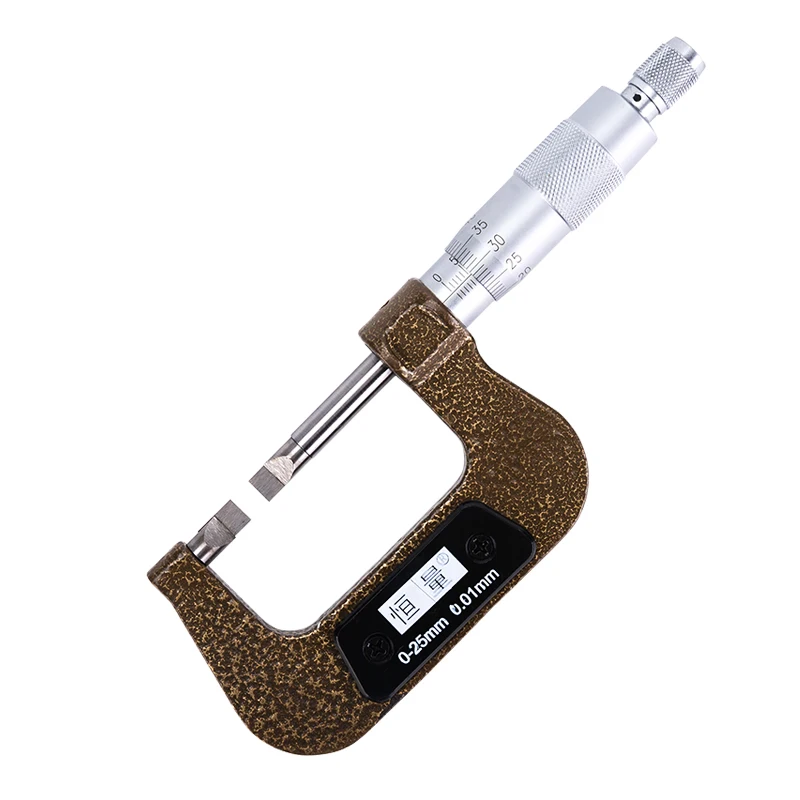 얇은 블레이드 시트 마이크로미터 두께 0.4mm 범위 0-25-50-75-100mm 좁은 홈 간격 측정 장비 라디에이터 키홈