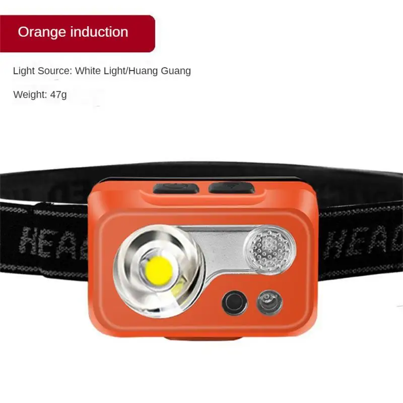 

Induction Headlamp USB Rechargable LED Flashlight Headlight 18650 Built-in Battery Head Torch Outdoor Camping Fishing Lantern