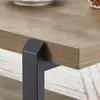 FOLUBAN Industrial Coffee Table with Shelf, Wood and Metal Rustic Cocktail Table for Living Room, Oak 4