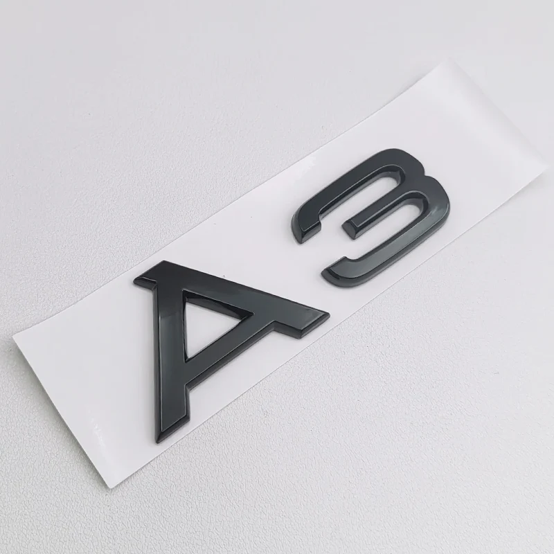 3D ABS Black S Line A1 A2 A3 A4 A5 A6 A7 A8 Logo Emblem Auto Badge Trunk Decal For Audi Sline Car Fender Sticker Accessories