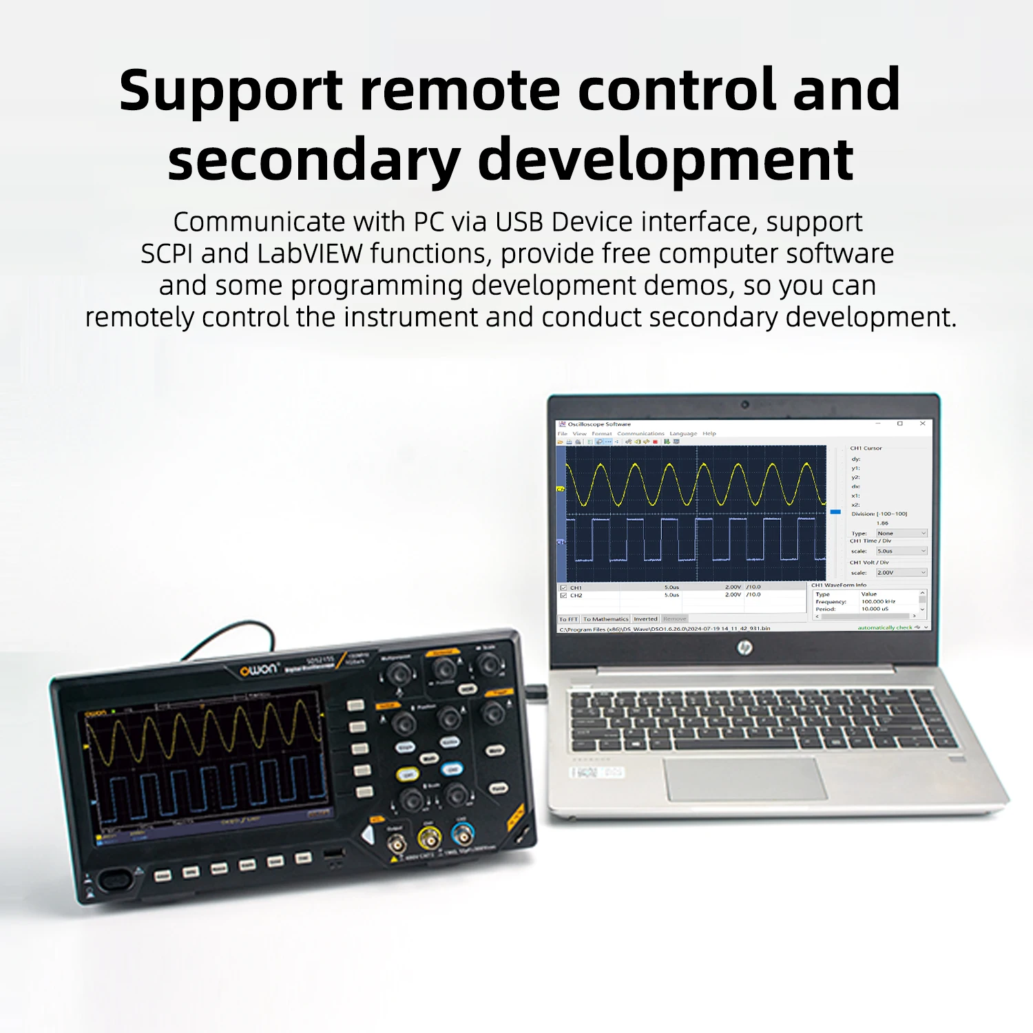 Owon Digital Oscilloscope SDS200 2-channels 100Mhz 150Mhz 200Mhz 1GS/s FFT+ 25MHz 14Bit Signal Generator SDS210S SDS215S SDS220S 5