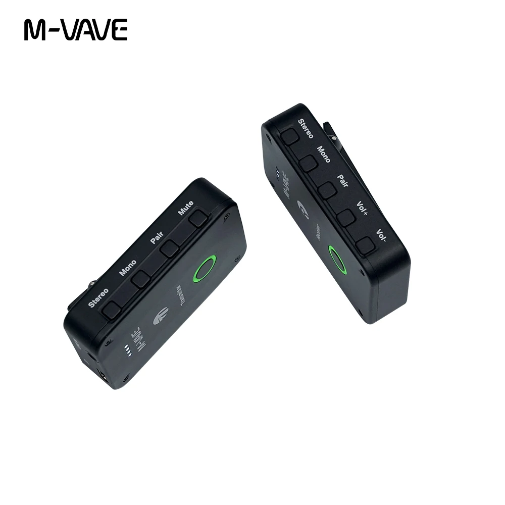 M-vave WP-9 2.4G Wireless Earphone Monitor Rechargeable Transmitter Receiver wireless earphone transmitter Support Stereo Mono Recording Function Cuvave