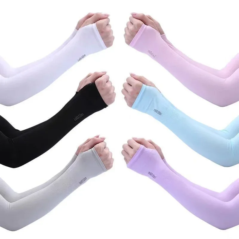 Sun Protection Arm Sleeves UPF50+ Arm Sleeves Ice Fabric Breathable Quick Dry Running Sportswear Sun UV Protection for Cycling