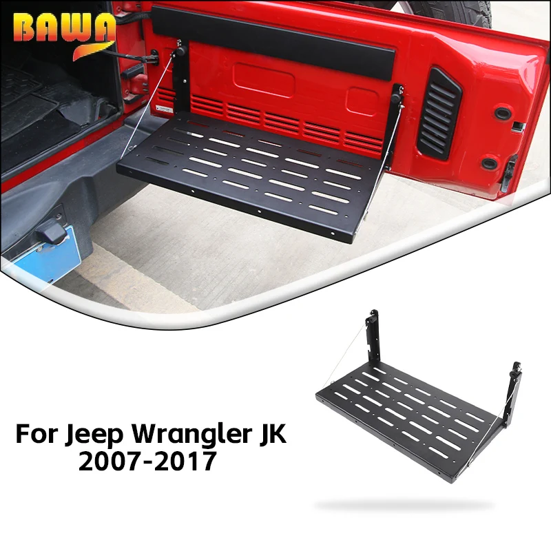 BAWA Aluminium Alloy Tailgate Storage Racks for Jeep Wrangler JK 2007- Accessories Multi-Purpose Flexible Tailgate Table
