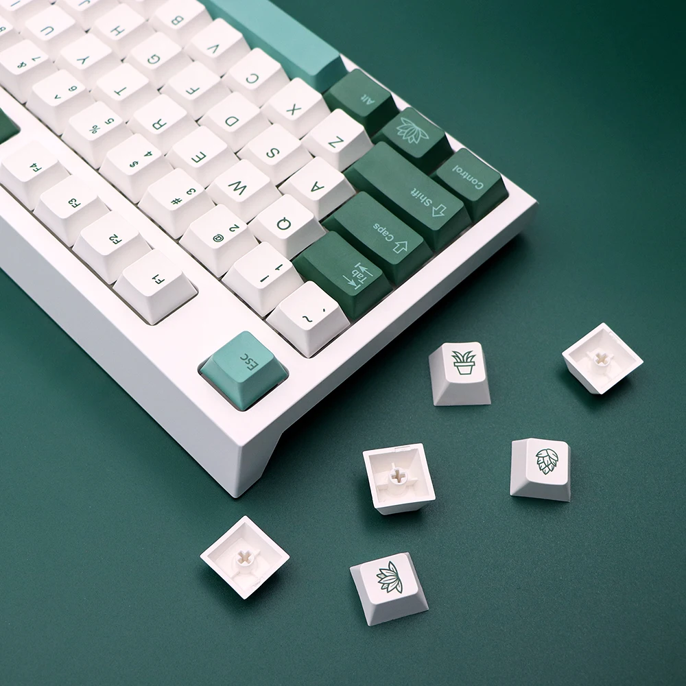 Iso Botânico Dye Sub Keycaps Grupo Pbt Grosso Perfil de Cereja Alemão Francês Espanha Reino Unido Qwertz Azerty mx K70 Keyboard Cap - Imagem 3