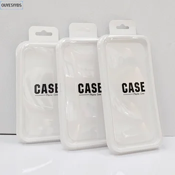 Scatola di imballaggio semplice con finestra per scatola di imballaggio in materiale PP trasparente per custodia del telefono con foro per appendere