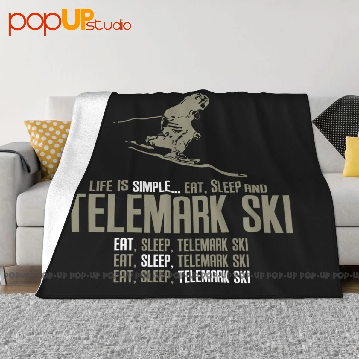 Life Is Simple Eat Sleep Telemark лыжное одеяло для кровати супер мягкое постельное белье пледы Кемпинг одеяло