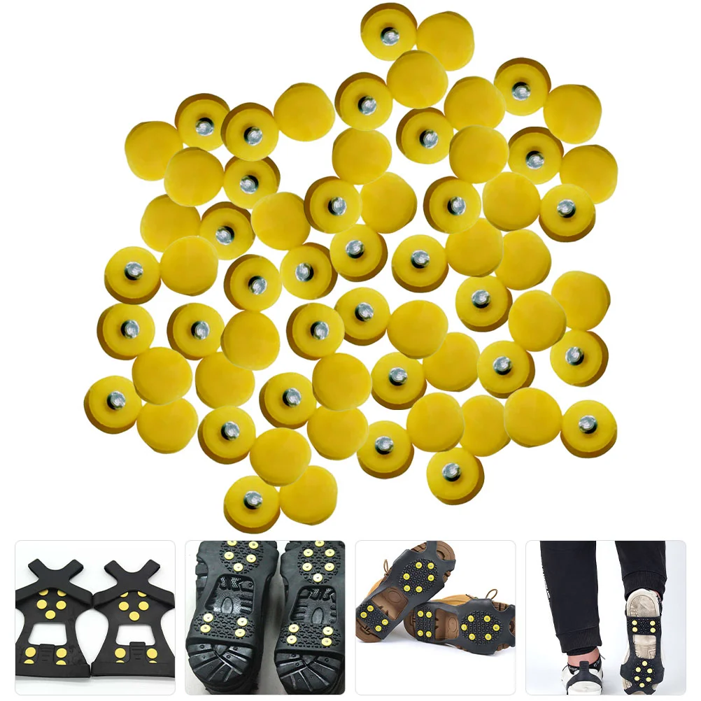 100 Pcs 미끄럼 방지 스파이크 신발 그립 아이스 그리퍼 교체 스터드 신발 스노우 클리트 부츠 견인 스테인레스 스틸 ABS
