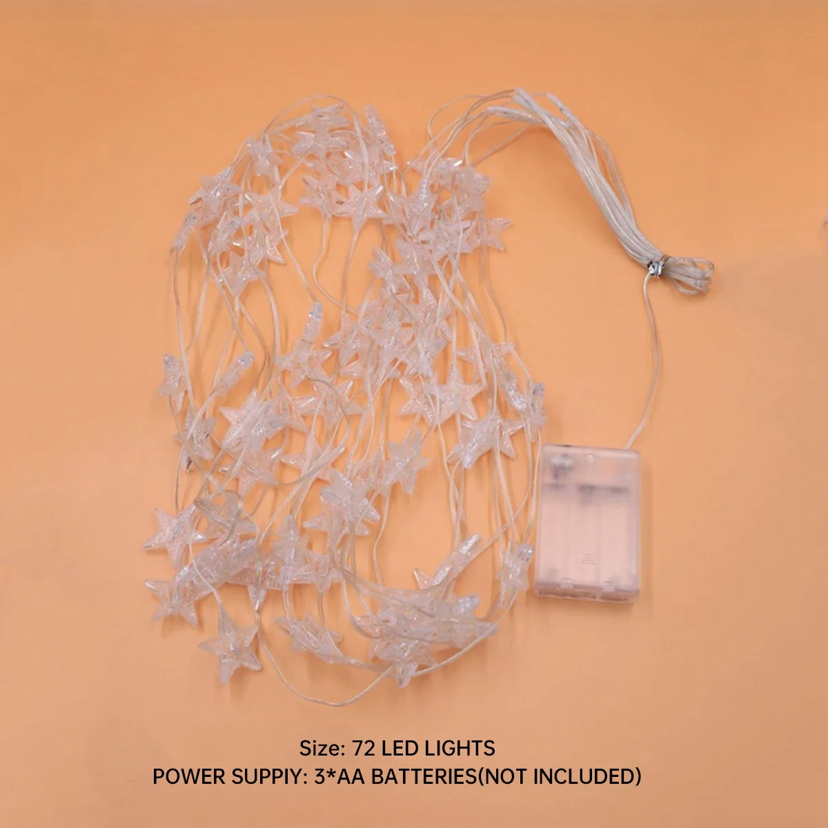 1pc 72LED Star Curtain Lights Charming Fairy Tale Star Shape Hanging Lamp Perfect For Bedroom Wall Courtyard Wedding Party Decor