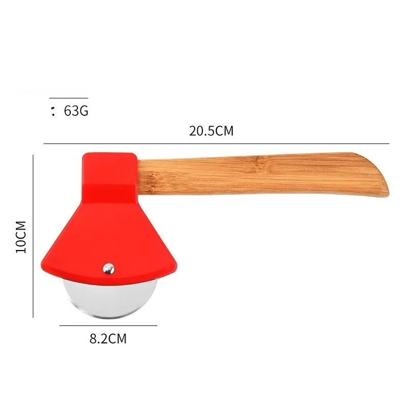 Bamboo Handle Pizza Cutter Rotating Blade Home Kitchen Cutting Tool pizza accessories Baking cutter round