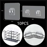 10-50pcs Transparent Self Adhesive Hooks Hanging Holder Shelf Hook for Kitchen Bathroom Wall Storage Rack Fixing Sticker Gadgets 1