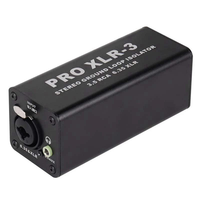 

PRO XLR-3 Professional Stereo Ground Loop Isolator 3.5 RCA 6.35 XLR Audio Noise Filter Noise Suppressor Isolator for PC