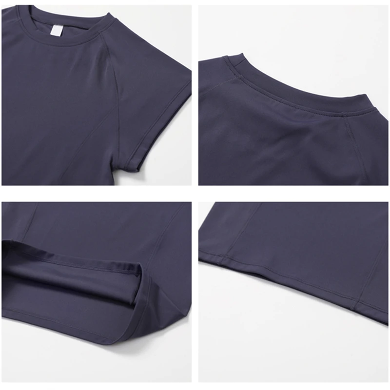 HBC Women's Training T-shirt Eco Friendly High Impact Running Top Tee Push-up Workout Pilates Fitness T-shirt Yoga Crop Top 3